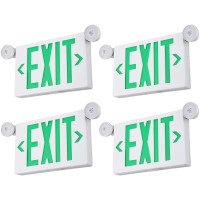 Torchstar Green Led Exit Sign With Emergency Lights Ul 924 Emergency Exit Light With Battery Backup Adjustable Heads Fire Ex