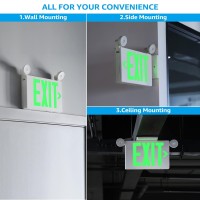 Torchstar Green Led Exit Sign With Emergency Lights Ul 924 Emergency Exit Light With Battery Backup Adjustable Heads Fire Ex