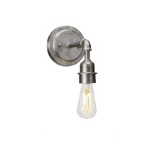 Vintage Wall Sconce Shown In Aged Silver Finish With Clear Antique Led Bulb