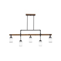 Portland 5 Light Bar With 4 White Muslin Glass