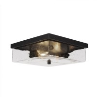 Nouvelle 2 Light Flush Mount Shown In Espresso Finish With 13 Clear Bubble Glass