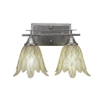 Uptowne 2 Light Bath Bar Shown In Aged Silver Finish With 7