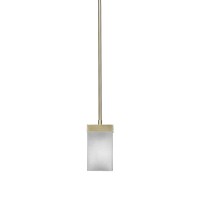 Nouvelle Stem Mini Pendant Shown In New Age Brass Finish With 4 White Muslin Glass