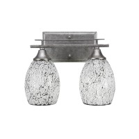 Uptowne 2 Light Bath Bar Shown In Aged Silver Finish With 5