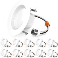 Sunco Lighting 10 Pack 4 Inch Led Recessed Downlight, Baffle Trim, Dimmable, 11W=60W, 6000K Daylight Deluxe, 660 Lm, Damp Rated, Simple Retrofit Installation - Ul