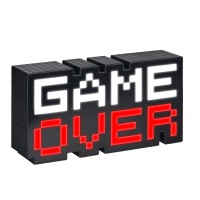 Game Over 8-Bit Pixel Light, Color Changing And Sound Reactive Mood Light, Retro Gaming Room Decor And Gift For Gamer