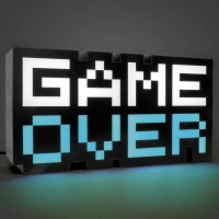 Game Over 8-Bit Pixel Light, Color Changing And Sound Reactive Mood Light, Retro Gaming Room Decor And Gift For Gamer