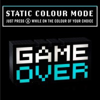 Game Over 8-Bit Pixel Light, Color Changing And Sound Reactive Mood Light, Retro Gaming Room Decor And Gift For Gamer