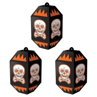 Beistle Halloween Skull Paper Lantern 3 Pcs 1 Pack orange