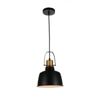 1 Light Down Pendant With Black Finish