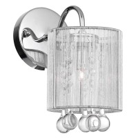 1 Light Bathroom Sconce With Chrome Finish