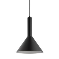 Eglo Lighting 62998A Canalello - One Light Mini Pendant, Black/White Finish With Black/White Shade, Multicolor, 8.66X11.81X11.81