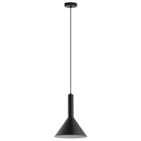 Eglo Lighting 62998A Canalello - One Light Mini Pendant, Black/White Finish With Black/White Shade, Multicolor, 8.66X11.81X11.81