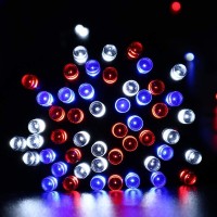 Uctek 4Th Of July Lights Outdoor, 200 Led 72Ft Solar Powered Christmas String Lights, 8 Modes Patriotic Lights Red White And Blue Lights Waterproof For Independence Day, Christmas Outdoor D�Cor