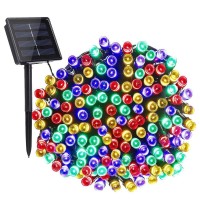 Toodour Solar Christmas Lights 72Ft 200 Led 8 Modes Outdoor Christmas String Lights Waterproof Solar Fairy Lights For Christma