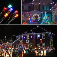 Toodour Solar Christmas Lights 72Ft 200 Led 8 Modes Outdoor Christmas String Lights Waterproof Solar Fairy Lights For Christma