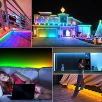 Led Strip Lights, Dream Color Led Light Strip App Controlled, 12V Smd 5050 Flexible Rgb Waterproof Led Strip, Color Changing Tape Lights Kit With Adhesive For Home Kitchen