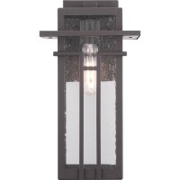 Progress Lighting Boxwood Collection 1-Light Clear Seeded Glass Craftsman Outdoor Medium Wall Lantern Light Antique Bronze , 14.13X7.63X7.63