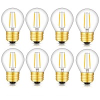 Crlight 2W Led Globe Bulb 3000K Soft White, 30W Equivalent 300Lm Dimmable, E26 Vintage Edison Style Tiny G14 / G45 Clear Globe Light Bulbs For Chandelier Bathroom Vanity Mirror, 8 Pack