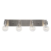 Edge 4 Light Bath Bar Shown In Brushed Nickel Finish With 4 Watt Led Bulb