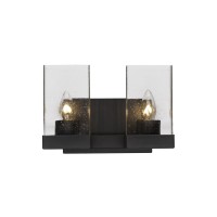 Nouvelle 2 Light Bath Bar Shown In Espresso Finish With 4 Clear Bubble Glass