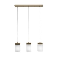 Nouvelle 3 Light Cord Cluster Pendalier Shown In New Age Brass Finish With 4 White Muslin Glass