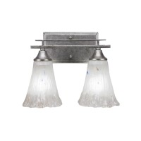 Uptowne 2 Light Bath Bar Shown In Aged Silver Finish With 5.5