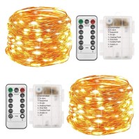 Twinkle Star 2 Pack 33 Ft 100 Led Fairy Lights Battery Operated With Remote And Timer Waterproof Christmas Twinkle String Light