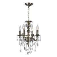 4 Light Up Chandelier With Antique Brass Finish