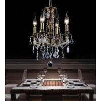 4 Light Up Chandelier With Antique Brass Finish