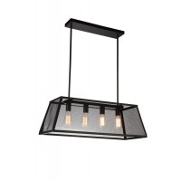 4 Light Down Chandelier With Black Finish