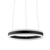 Eglo 2X17Wled Single Pendant W Black Finish & White Acrylic, 75.67X15.75X15.75, 203456A