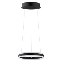 Eglo 2X17Wled Single Pendant W Black Finish & White Acrylic, 75.67X15.75X15.75, 203456A