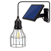 Solar Light Bulb Outdoor Pendant Lights Lantern Solar Powered Dusk To Dawn Extension Cable 98Ft Waterproof For Gazebo Playhou