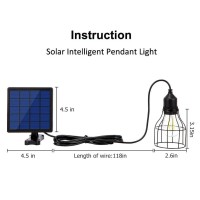 Solar Light Bulb Outdoor Pendant Lights Lantern Solar Powered Dusk To Dawn Extension Cable 98Ft Waterproof For Gazebo Playhou