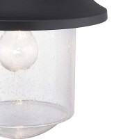 Progress Lighting Weldon Collection 1-Light Clear Seeded Glass Farmhouse Outdoor Post Lantern Light Textured Black, 15.63X10.00X10.00