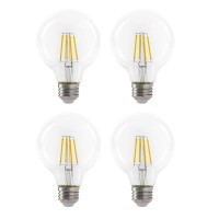 Led 4.5W G25 Clear Globe Filament Light Bulb, 40W Equivalent, 470 Lumens, 2700K Soft White, E26 Medium Base, Dimmable, 120V, Energy Star, (4 Pack)