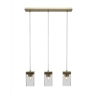 Nouvelle 3 Light Cord Cluster Pendalier Shown In New Age Brass Finish With 4 Clear Bubble Glass