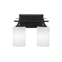 Uptowne 2 Light Bath Bar Shown In Dark Granite Finish With 4 White Matrix Glass