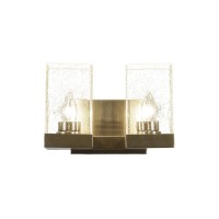 Nouvelle 2 Light Bath Bar Shown In New Age Brass Finish With 4 Clear Bubble Glass