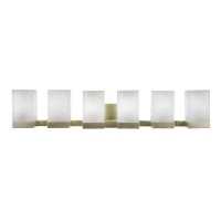 Nouvelle 6 Light Bath Bar Shown In New Age Brass Finish With 4 White Muslin Glass