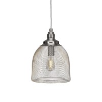 Plexus Pendant Shown In Brushed Nickel Finish With Clear Antique Led Bulb