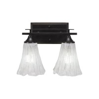 Uptowne 2 Light Bath Bar Shown In Dark Granite Finish With 5.5 Italian Ice Glass