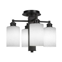 Edge 4 Light Semi-Flush Shown In Espresso Finish With 4 White Muslin Glass