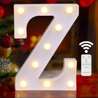 Elnsivo Led Letter Lights Sign Marquee Light Up Letters With Remote, Alphabet Lighted Letters Sign Battery Powered For Night Light Wedding Birthday Party Girls Home Christmas Wall Decorations- Z