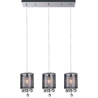 3 Light Multi Light Pendant With Chrome Finish