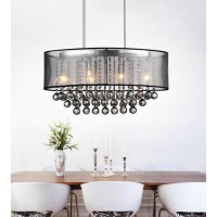 6 Light Drum Shade Chandelier With Chrome Finish