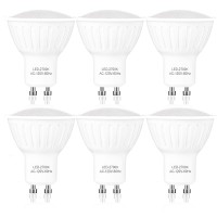 Gu10 Led Bulbs Dimmable 7W - Warm White 2700K,Recessed Light Bulb(65W Halogen Bulb Equivalent),Mr16 Shape,120Angle Beamsmall Flood Light Bulbs Indoor Track Lighting Lamp - 6 Pack