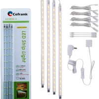 Cefrank Led Display Light Bars - 4X 16Inch Linkable Slim Light Strip Kit - Series + Parallel Connection - Plug N Play - Soft Warm White 3000K