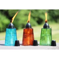 Seraphic Citronella Table Top Torches For Outdoor Patio 16Oz Decorative Glass Torch Citronella Oil Candles For Outside Deck Ga